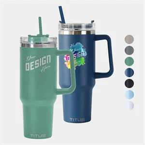 Premium 40 oz TiTUS® Stainless Steel Straw Travel Mug