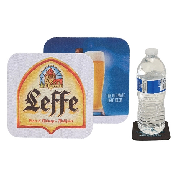Square Soft Rubber & Jersey Skid Resistant Neoprene Coaster