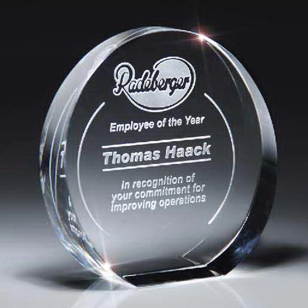 Optic Crystal Circular Wedge Award