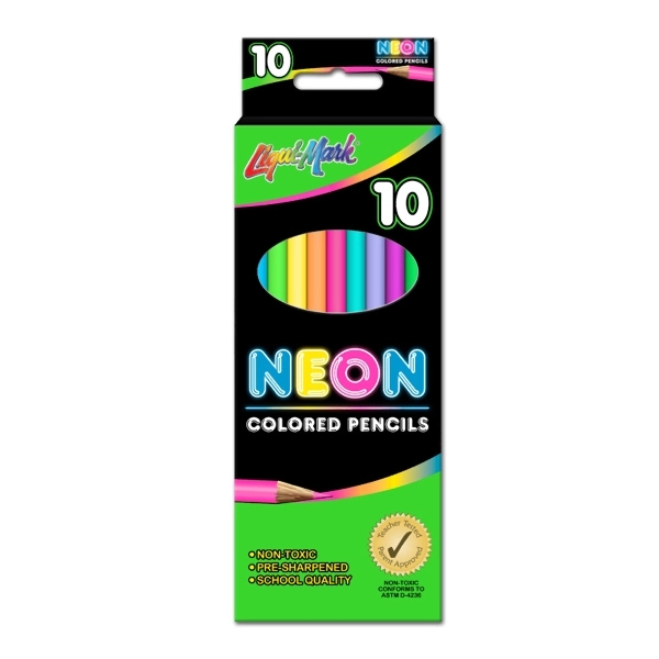 10 Pack Neon Colored Pencils - 7" Pre-Sharpened