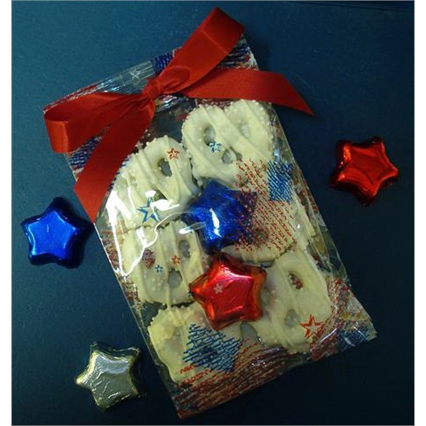 Patriotic Pretzel Bag with Foiled Stars