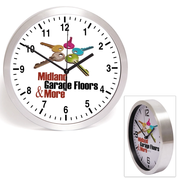 10"  Brushed Metal Wall Clock