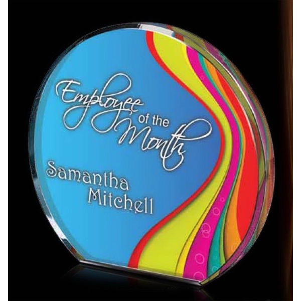 Round Acrylic Award with Color-Flooded Background