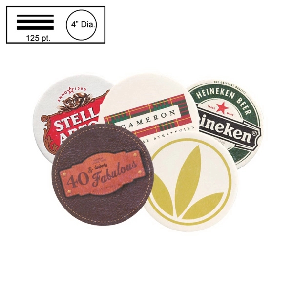 4" Circle Heavy Weight (125 pt) Pulpboard Coaster