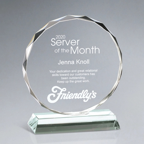 Faceted Crystal Circle Award - Large