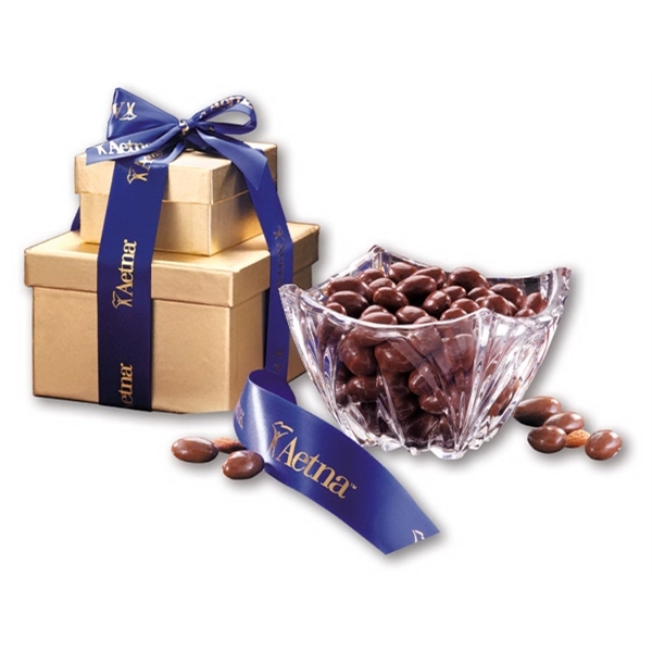Genuine European Crystal Bowl With Chocolate Almonds