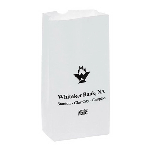 White Kraft Paper Popcorn Bag - 2 lb - Flexo Ink