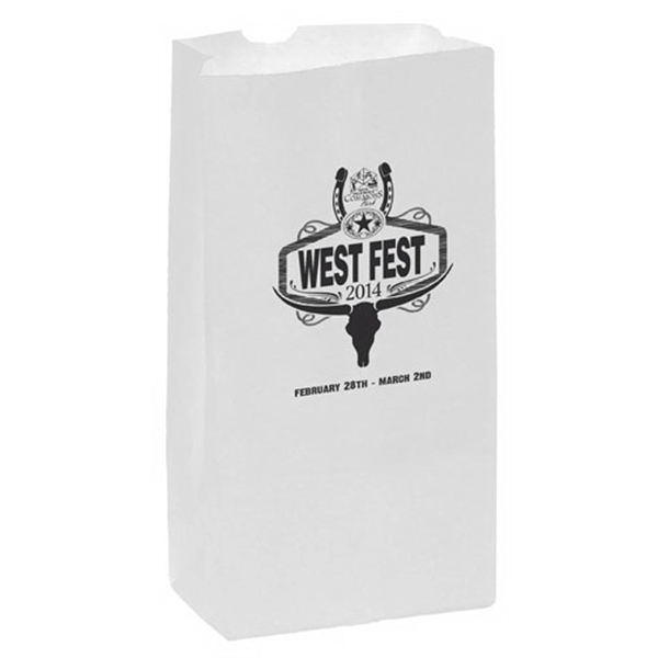 White Kraft Paper SOS Lunch Bag - 8 lb - Flexo Ink