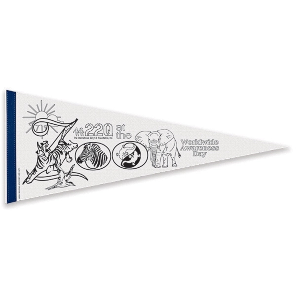 12" x 30" Color-Me Pennant with 1" Sewn Strip