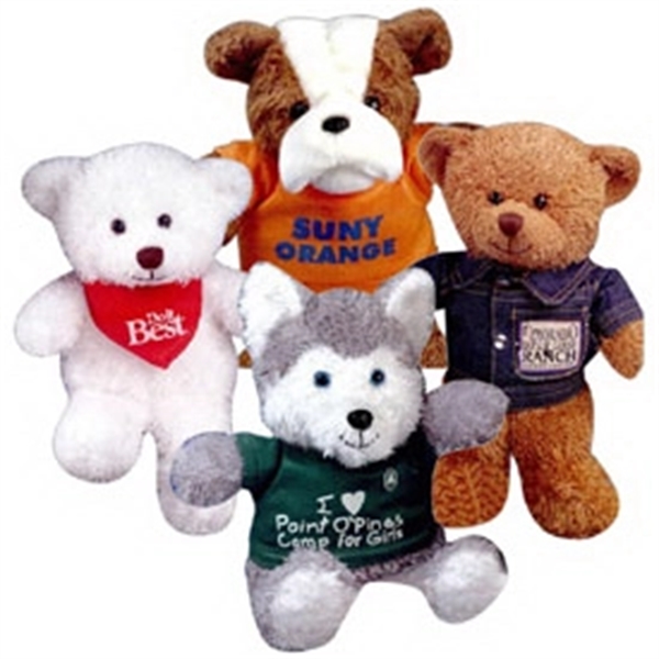 10" Stuffed Animals with Printed Accessory