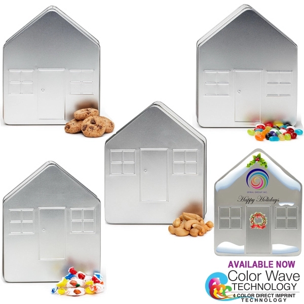 House Shape Tin Box Filled with Cashews