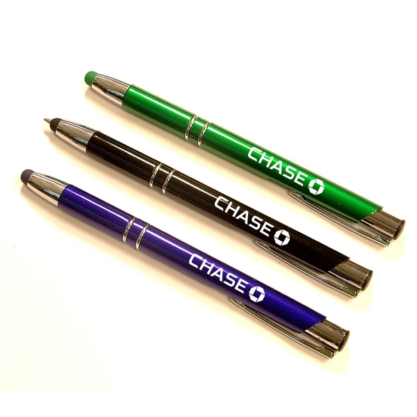 Blue Ink Ballpoint Pen with Stylus