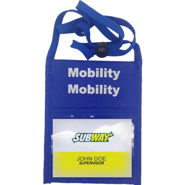 Standard Event Pouch w/ back zipper and Printed 3/8" Lanyard