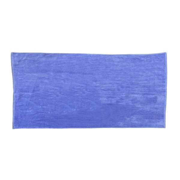 Caribbean Blue 30x60 Terry Velour Promotional Beach Towel.