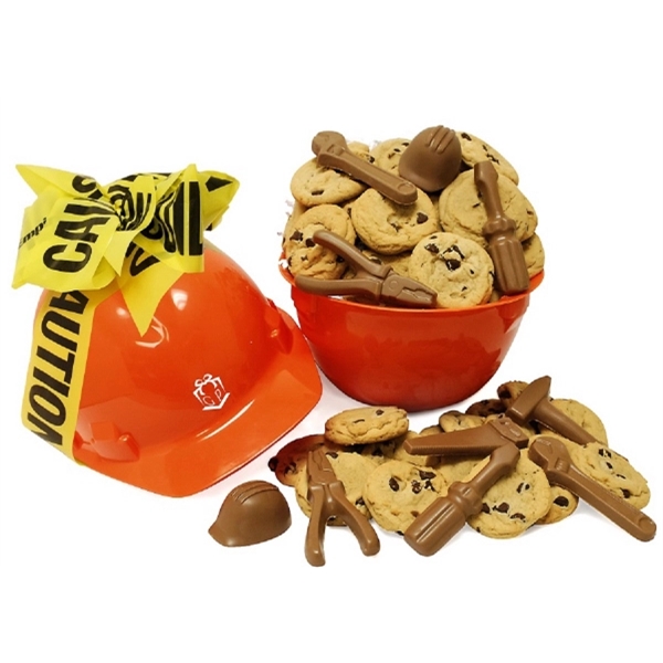 Proceed With Caution Chocolate Themed Tools Cookie Hard Hat