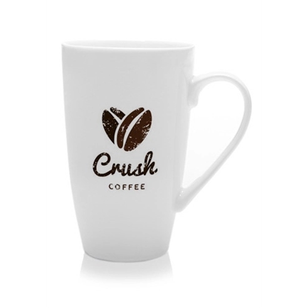 13 oz. White Porcelain Tall Latte Personalized Mugs