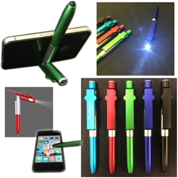 4-in-1 Stylus, Pen, Flashlight, Phone Stand