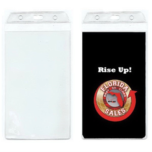 Custom Large Credential Printed Badge Holder - Clear Vinyl