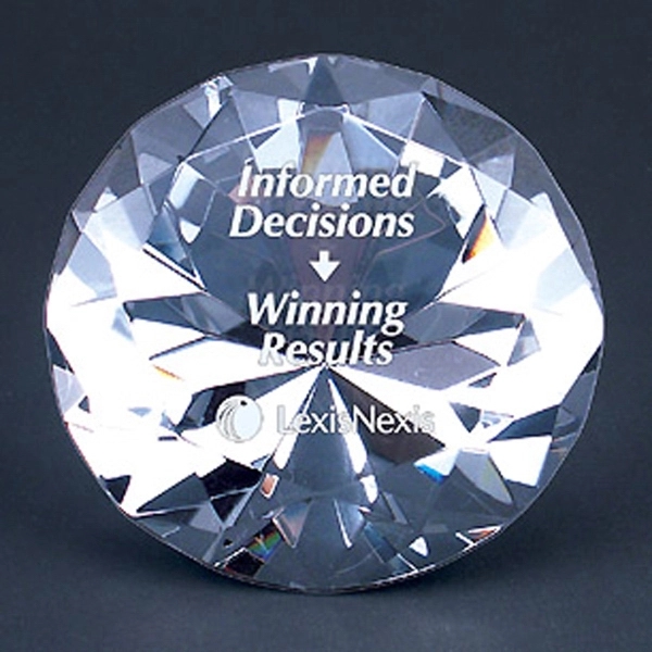 Crystal Sparkling Diamond Award/Paperweight - 4'' Diameter