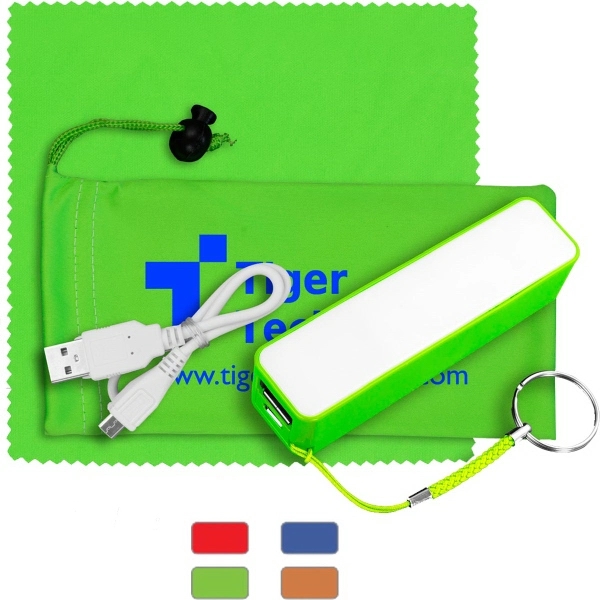 TechBank Mobile Power Bank Accessory Kit in Microfiber Pouch