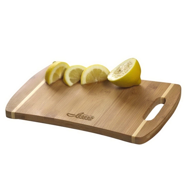 Stripe Handle Premium Bamboo Cutting Board