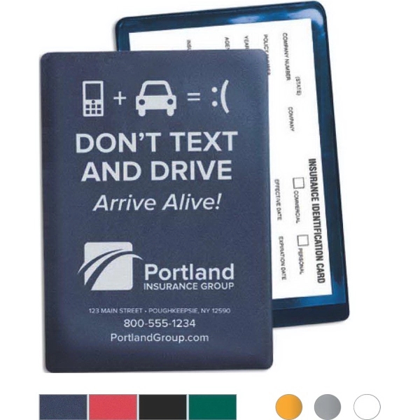 Vinyl Insurance Card Holder - "Don't Text & Drive"