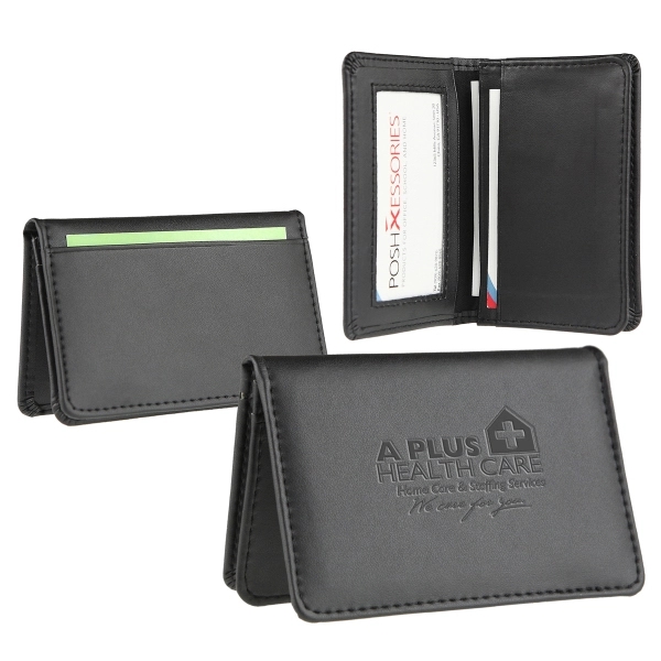 Signature leather business card wallet case