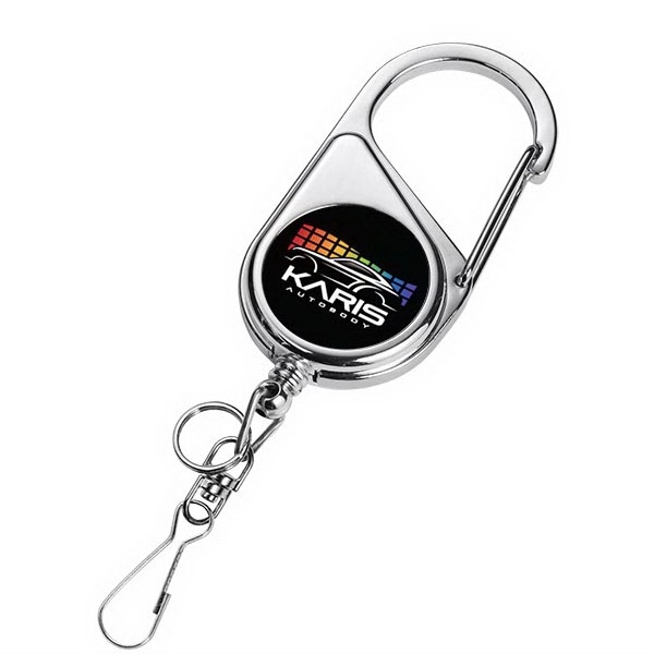 Chrome Heavy Duty Carabiner Badge Reel