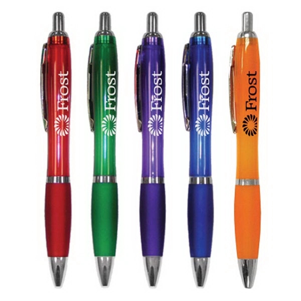 Rio Retractable Clicker Pen with Rubber Grip