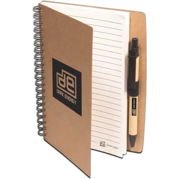 Prime Line Stone Paper Spiral Notebook With Pen Combo