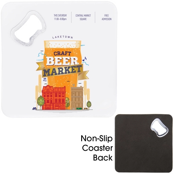 Square Bottle Opener Coasters