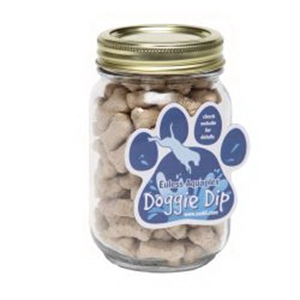 mini dog bones in pint jar w/ paw magnet