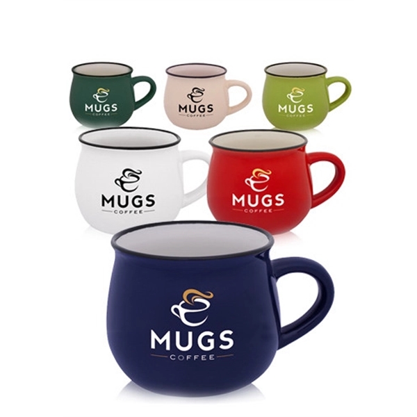 12 oz. Two Tone Glossy Pottery Custom Coffee Mugs