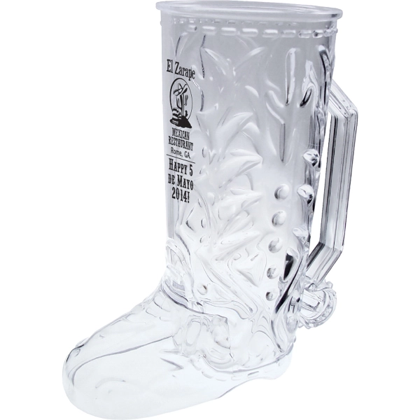20 oz. Clear Plastic Cowboy Boot Mug w/Handle