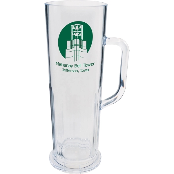 22 oz. Clear Plastic Frankfurt Mug w/Handle
