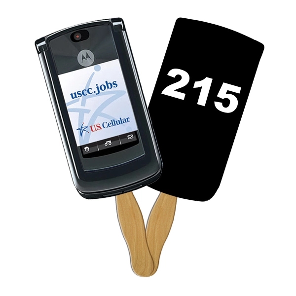 Cell Phone Auction Sandwiched Hand Fan Full Color