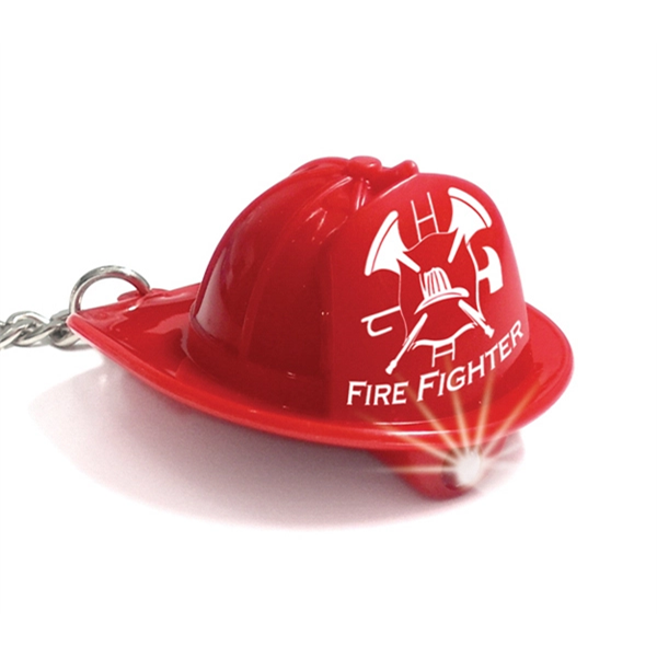 Molded Key Ring LED Light (Fireman Hat)