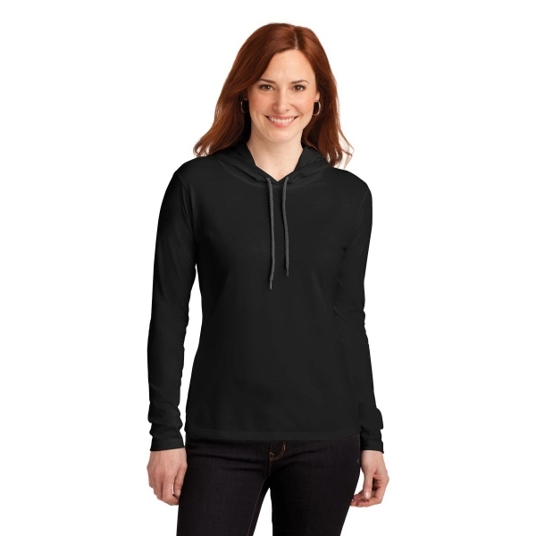 Anvil Ladies 100% Combed Ring Spun Cotton Long Sleeve Hoo...