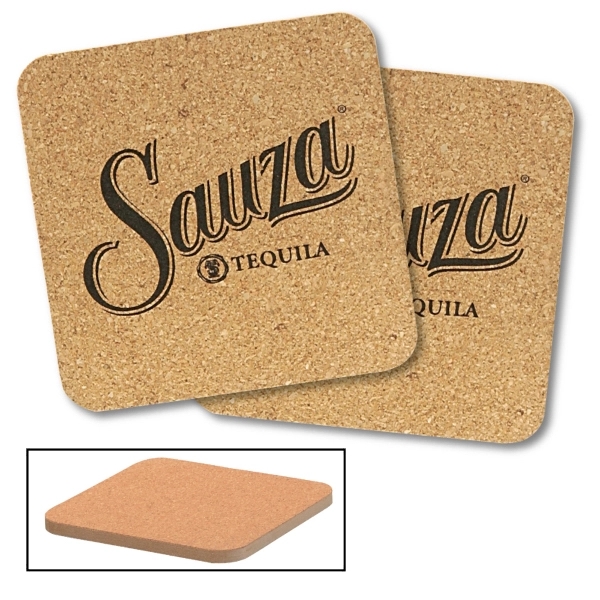 Square Cork And Fiberboard Round Beverage Coaster