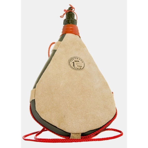 Straight Bota Bag, Leather, One Liter, Made in Spain