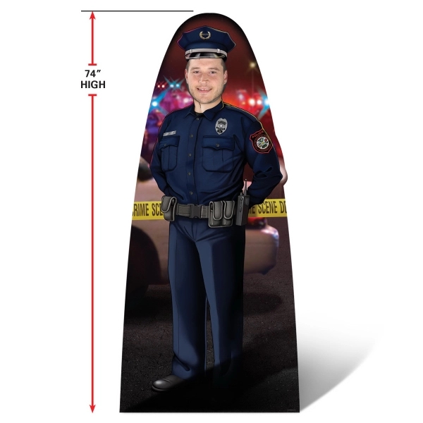 74"x33-1/2" Custom Adult Size Male Police Officer Photo Prop
