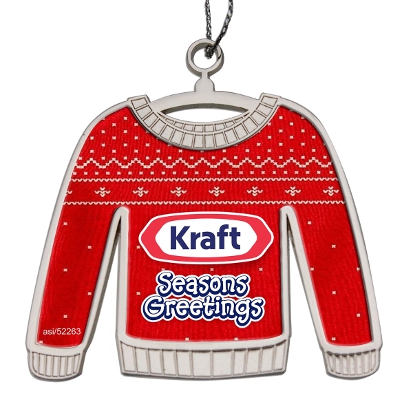 Ugly Sweater Christmas Ornament with Laminate Imprint