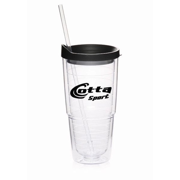 24 oz. Double Wall Solid Clear Orbit Acrylic Tumblers