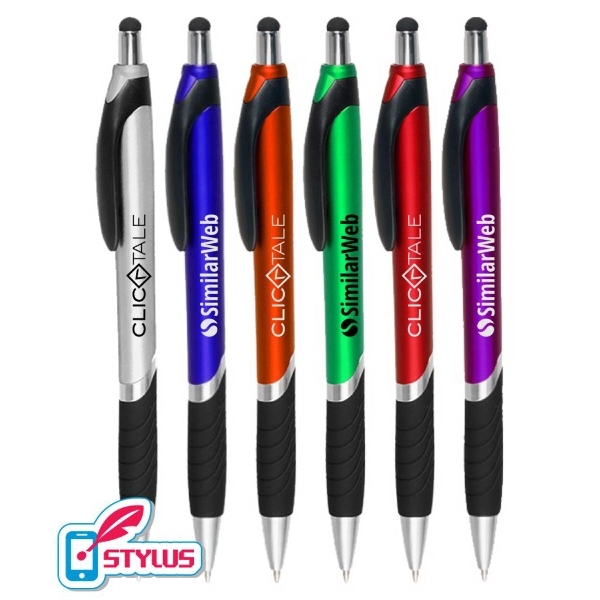 Attractive Colored "Succor" Stylus Click Grip Pen