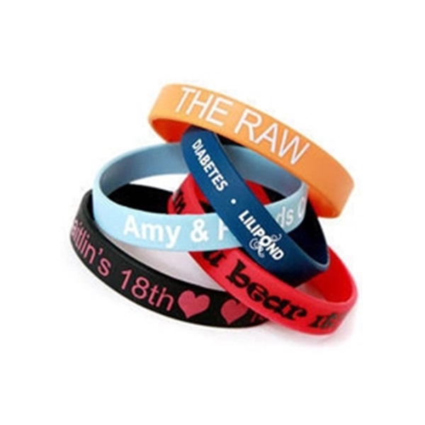 Custom Silkscreen Printed Silicone Wristbands