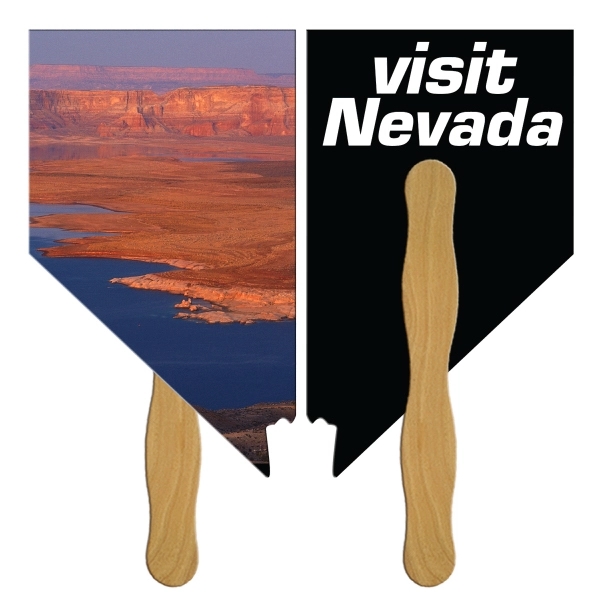 Nevada State Digital Econo Stock Shaped Fan w/ Wooden Stick