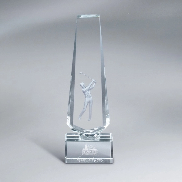 Crystal Tower with Golfer (sml)