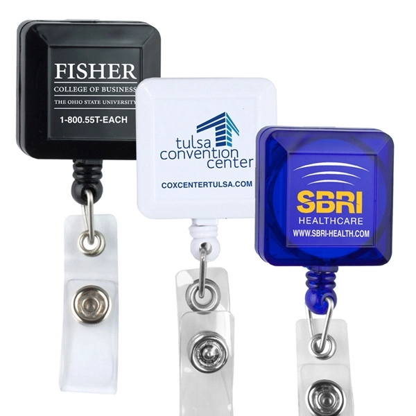 30" Cord Square Retractable Badge Reel