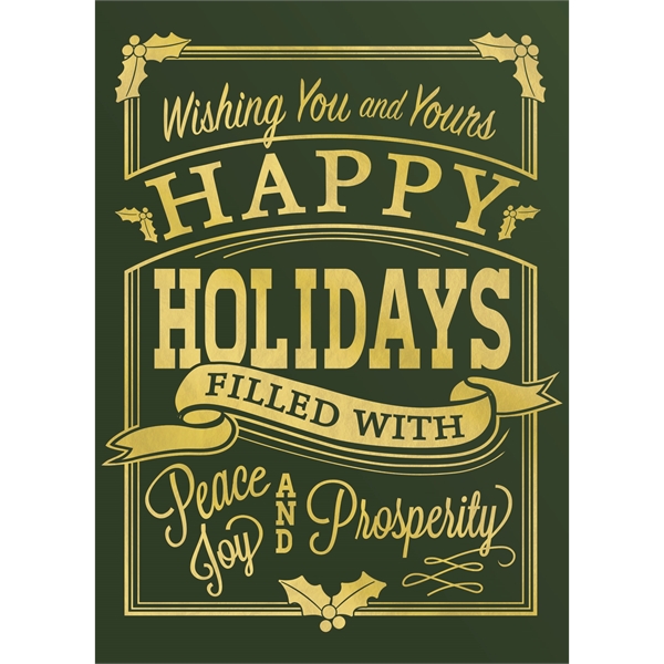 Classic Happy Holidays Vintage Greeting Card