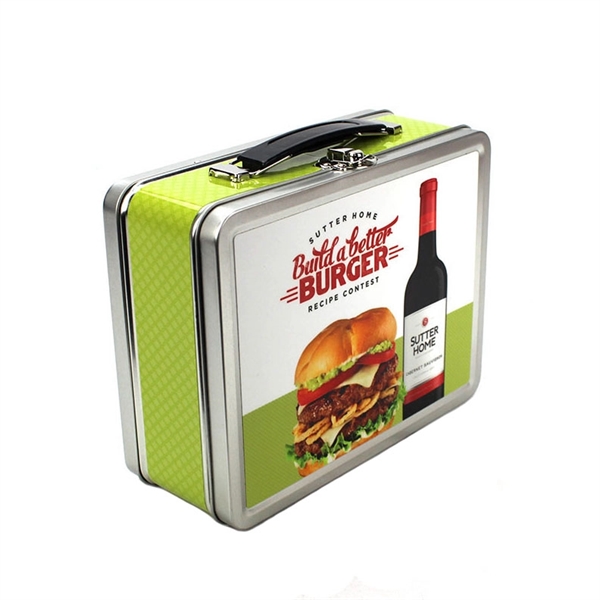 Medium Retro lunch box :  size  7.5" x 6" x  3"
